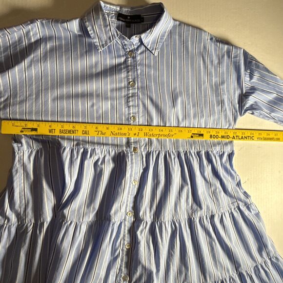 Tuckernuck Pomander Place Shades of Blue Cara shirt Dress Medium Tiered Preppy - Picture 12 of 14